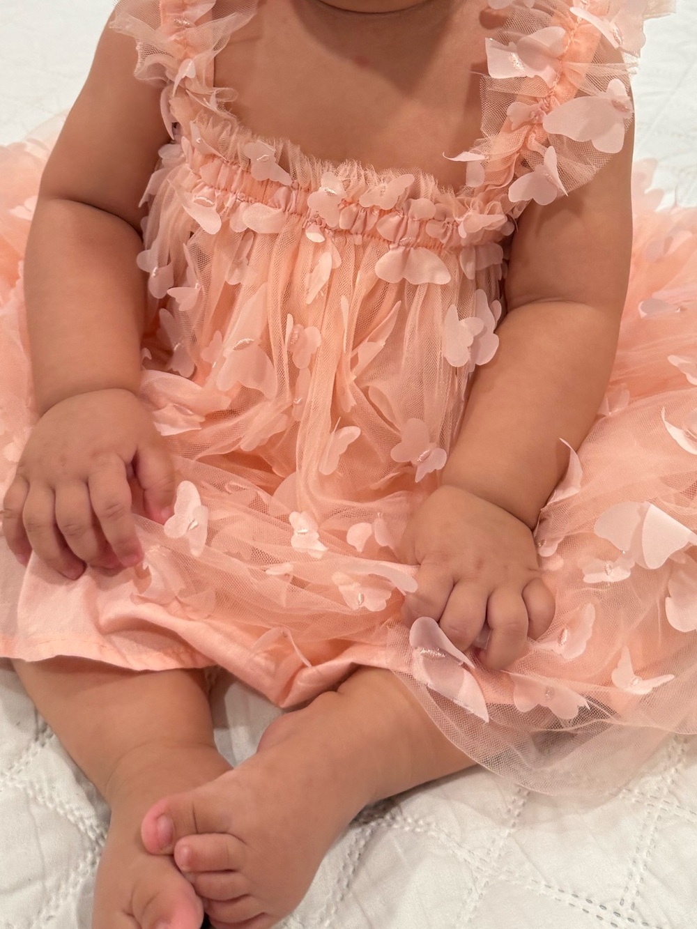 Baby pink   Party Dress with butterflies